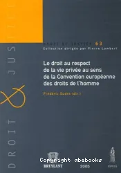 Le droit au respect de la vie privée au sens de la Convention européenne des droits de l'homme