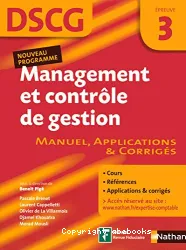 Management et contrôle de gestion, DSCG, épreuve 3